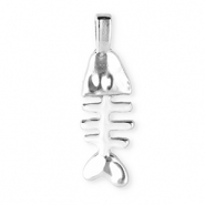 Roestvrij stalen (RVS) Stainless steel bedels vissengraat Silver