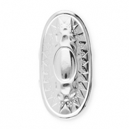 Roestvrij stalen (RVS) Stainless steel ringen ovaal met zon Silver