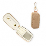 Sieraden reisdoosje met sleutelhanger rechthoek Brown