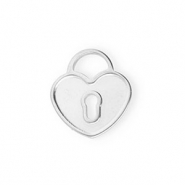 Roestvrij stalen (RVS) Stainless steel bedels hart Silver