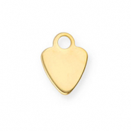 Roestvrij stalen (RVS) Stainless steel bedels hart Gold
