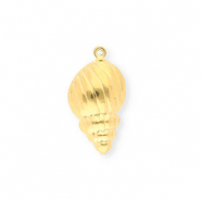 Roestvrij stalen (RVS) Stainless steel bedels schelp Gold