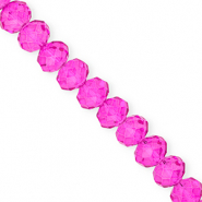 Top Facet kralen 12x9mm disc Fuchsia pink