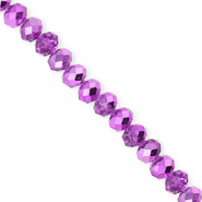 Top Facet kralen 6x5mm disc Purple-pearl shine coating
