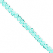 Top Facet kralen 4x3mm disc Turquoise green