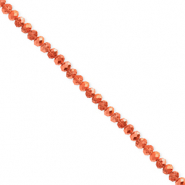 Top Facet kralen 3x2mm disc Coral orange-pearl shine coating