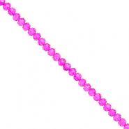 Top Facet kralen 3x2mm disc Fuchsia pink