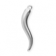 Roestvrij stalen (RVS) Stainless steel bedels Italiaanse hoorn Silver