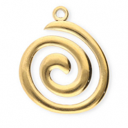 Roestvrij stalen (RVS) Stainless steel bedels spiraal Gold