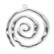 Roestvrij stalen (RVS) Stainless steel bedels spiraal Silver