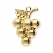 Roestvrij stalen (RVS) Stainless steel bedels druiven Gold