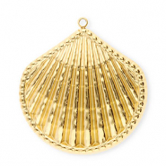 Roestvrij stalen (RVS) Stainless steel bedels schelp Gold
