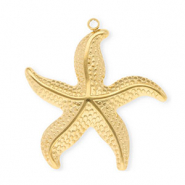 Roestvrij stalen (RVS) Stainless steel bedels zeester Gold