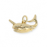 Brass TQ metaal bedels narwal Gold