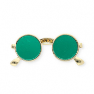 Broches zonnebril met strass Gold-green