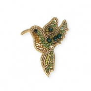 Broches kolibrie Gold-olive green-dark green