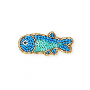 Broches vis Gold-blue-turquoise
