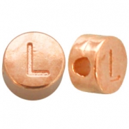 DQ metalen letterkraal L Rosé goud (nikkelvrij)