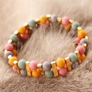 Inspiratiesets Vrolijke armbandjes met acryl kralen