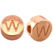 DQ metalen letterkraal W Ros&eacute; goud (nikkelvrij)