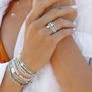 Inspiratiesets Elegante sieraden inspiratie met DQ metalen buigringen en mini kralen 
