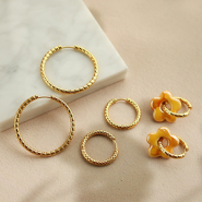 Inspiratiesets Mix and match met  Rvs oorbellen creolen en rvs oorbellen met ketting