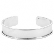 DQ metalen basis armband (voor 10mm koord/leer) Zilver (nikkelvrij)