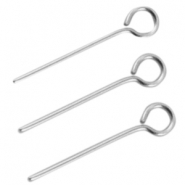 Roestvrij stalen (RVS) kettelstiften 35mm stainless steel Zilver