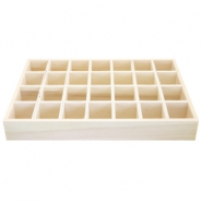 Sieraad display hout 28-vaks Natural (natuurlijke kleur van het hout)