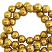 Hematite kralen rond 4mm Gold