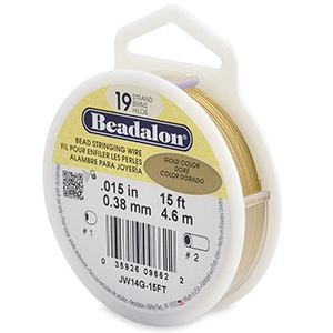 Beadalon Rijgdraad 19 draads 0.38mm Gold