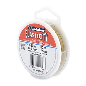Beadalon elastiek rijgdraad 0.5mm 25 meter Satin Gold