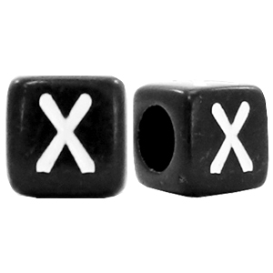 Letterkralen van acryl letter X Zwart