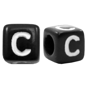 Letterkralen van acryl letter C Zwart
