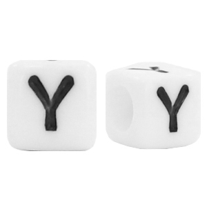 Letterkralen van acryl letter Y Wit