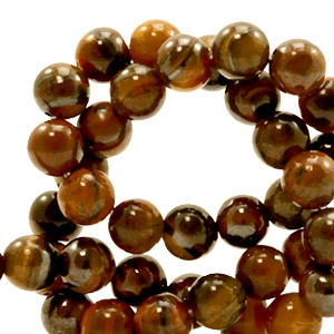 Natuursteen kralen tijgeroog 6mm Dark brown