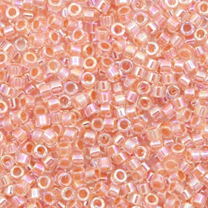 Miyuki kralen delica's 11/0 Dark peach lined crystal AB