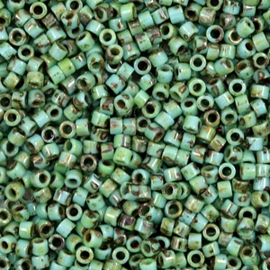 Miyuki kralen delica's 11/0 Opaque picasso turquoise blue DB-2264