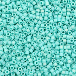 Miyuki kralen delica's 11/0 Opaque matte AB turquoise green DB-878