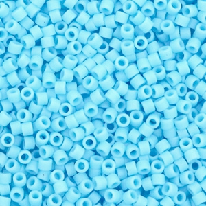 Miyuki kralen delica's 11/0 Opaque matte turquoise blue DB-755