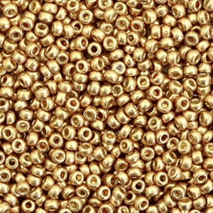 Miyuki rocailles 11/0 Duracoat galvanized champagne gold 11-4204