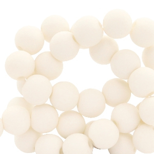 6 mm acryl kralen matt Powder white
