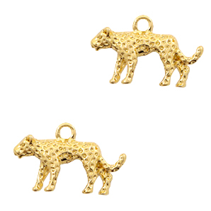 Basic Quality metalen bedels luipaard Goud (nikkelvrij)