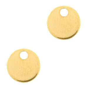 Roestvrij stalen (RVS) stainless steel bedels 8mm rond Goud