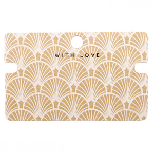Sieraden kaartjes 'with love' Art Deco Brown