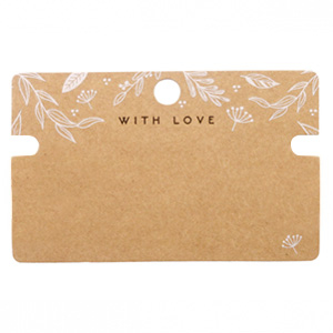 Sieraden kaartjes 'with love' Floral Brown