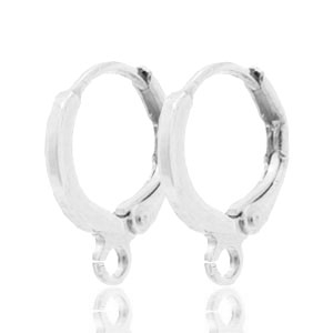 Oorbellen met 1 oog sluitbaar 11mmAntiek zilver