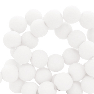 8 mm acryl kralen matt White