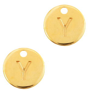 Bedels DQ metaal initial Y Goud (nikkelvrij)