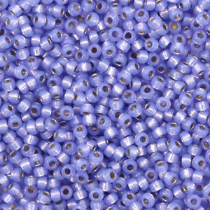 Miyuki rocailles 11/0 Silverlined alabaster dyed violet purple 11-649